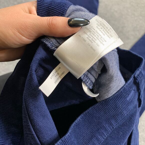 J Crew Pants Womens 25T Tall Blue Vintage SLIM Straight Corduroy Mid Rise Pocket - Picture 9 of 12
